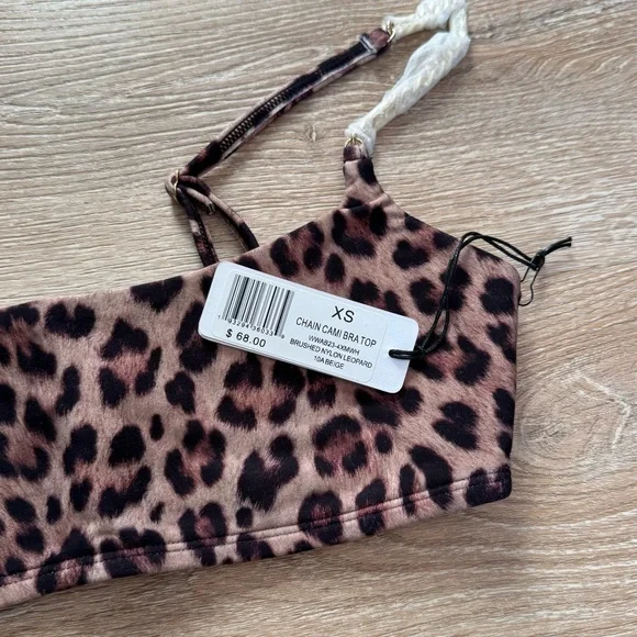 WEWOREWHAT Chain Cami Leopard Bra - Picture 4 of 6